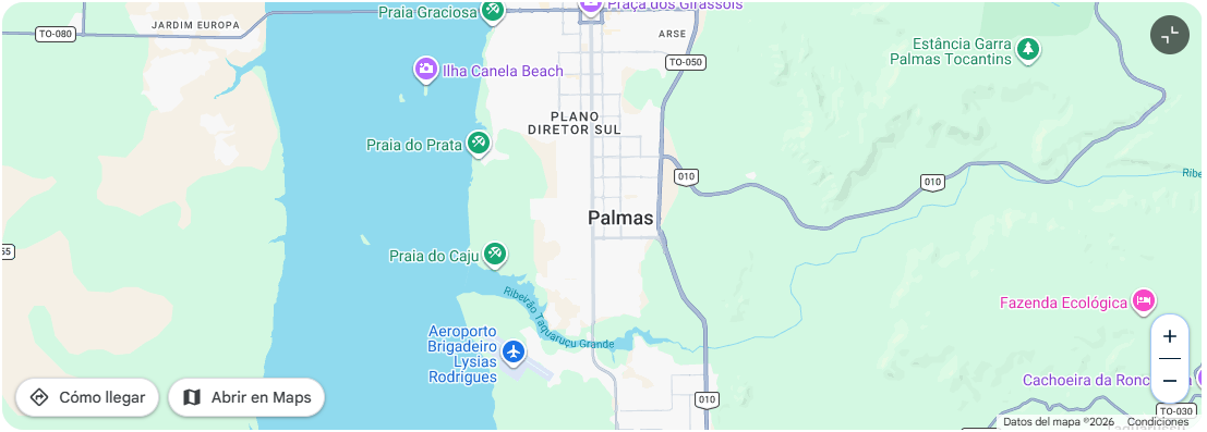 Mapa da região de Palmas - TO